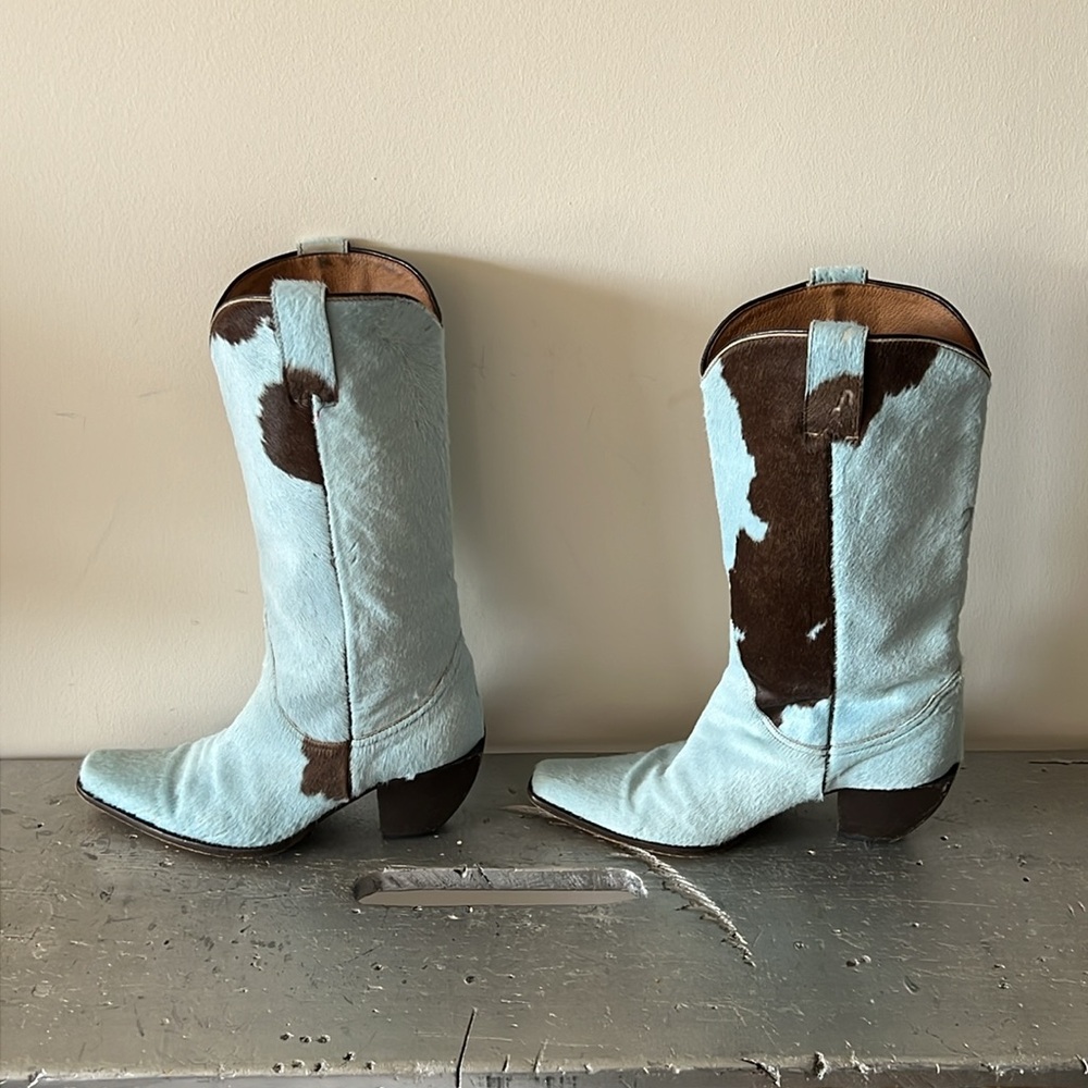 Vintage Cowboy Boots- Calf Hair Ponyhair Cowhide - Picture 11 of 17